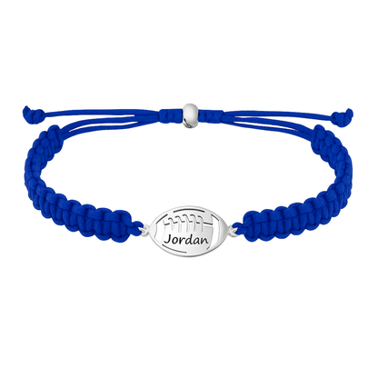 Personalized Engraved Football Rope Bracelet - Pick Color