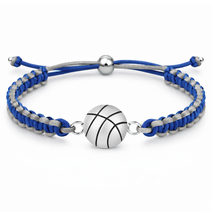 Multi Colored Silver Basketball Rope Bracelet - Pick Color