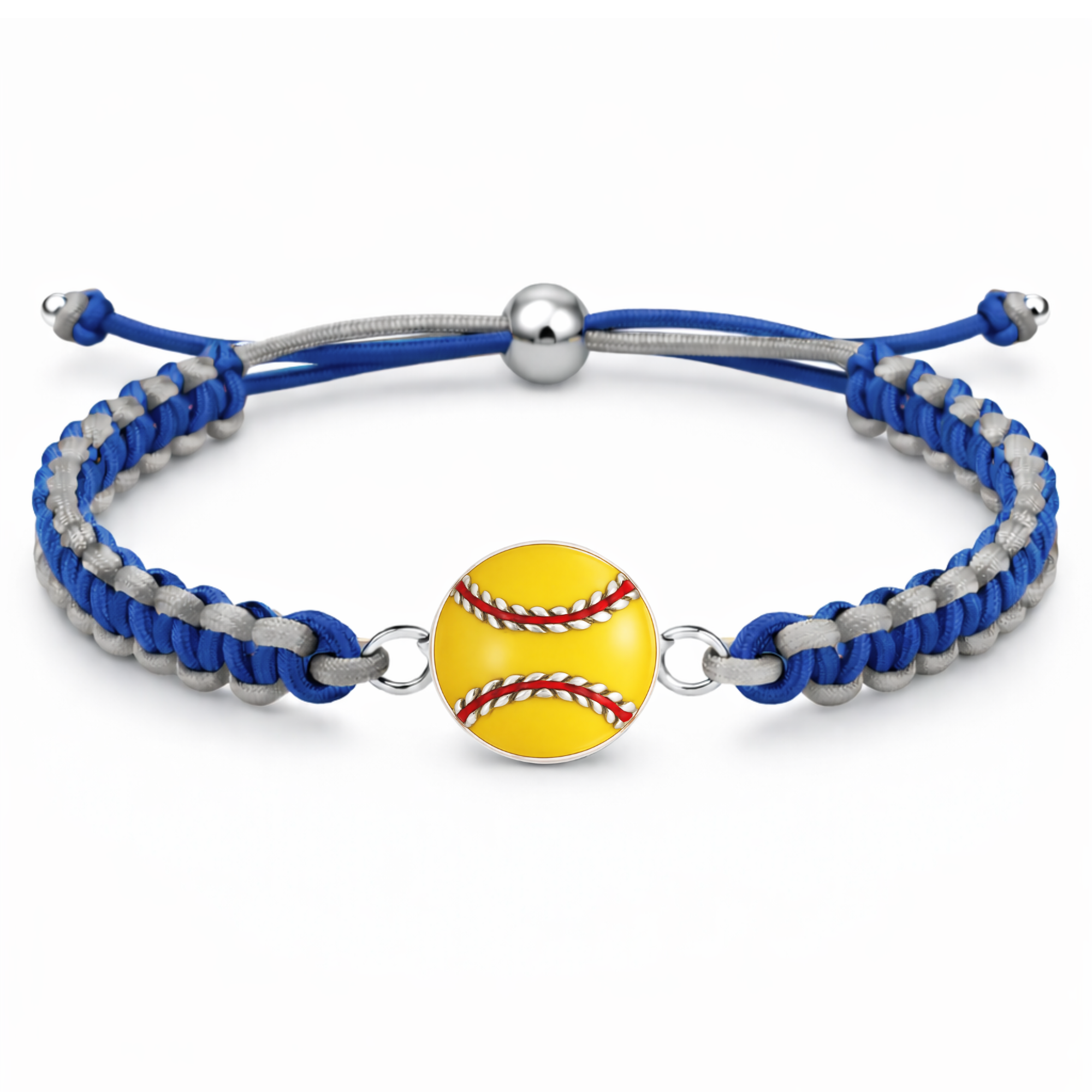 Multi Colored Softball Rope Bracelet - Pick Colors & Charms