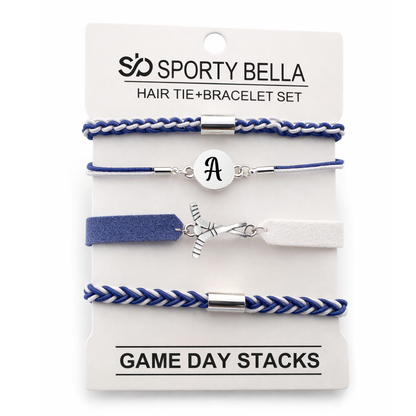 Personalized Ice Hockey Hair Tie Bracelet Sets