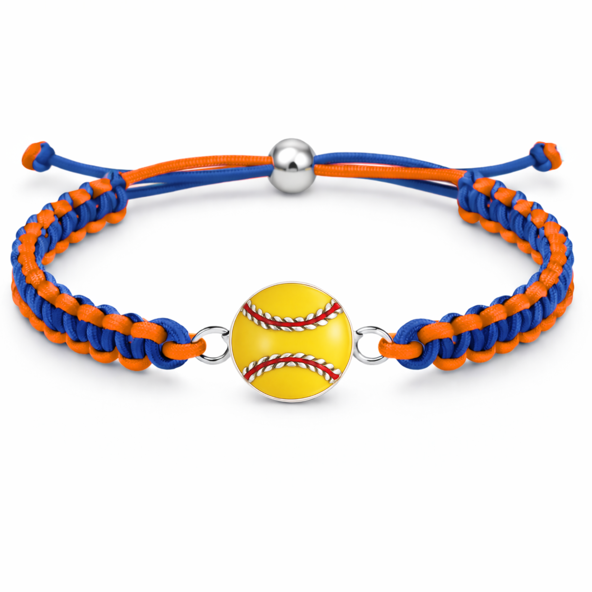 Multi Colored Yellow Softball Rope Bracelet - Pick Colors