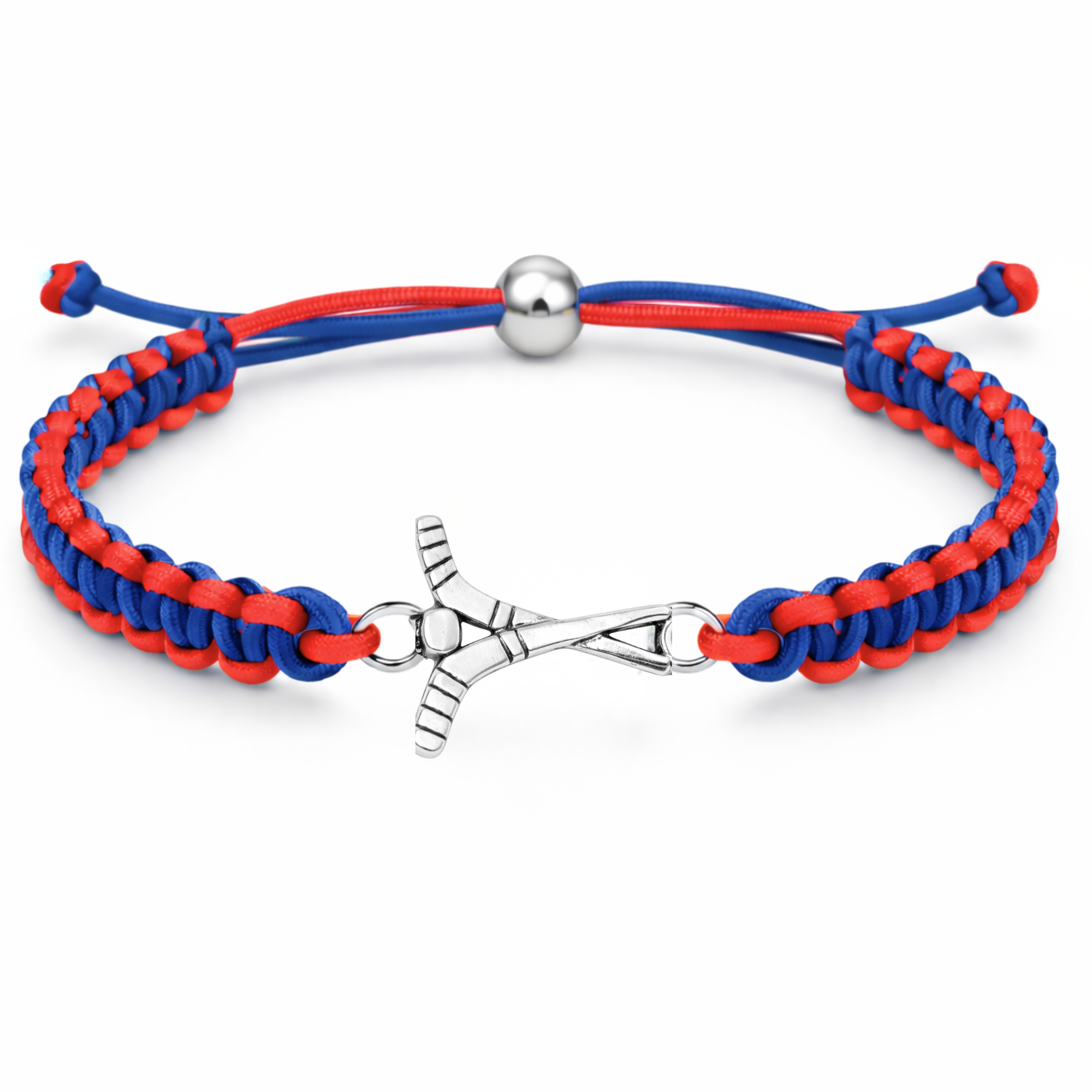 Ice Hockey Multi Colored Rope Bracelet - Pick Colors