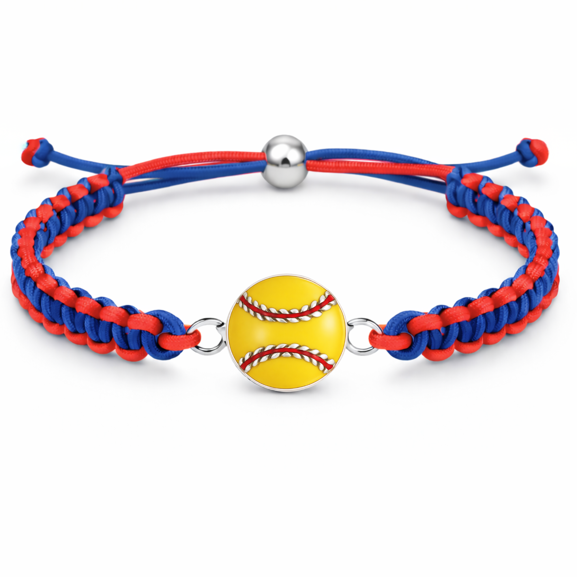 Multi Colored Yellow Softball Rope Bracelet - Pick Colors