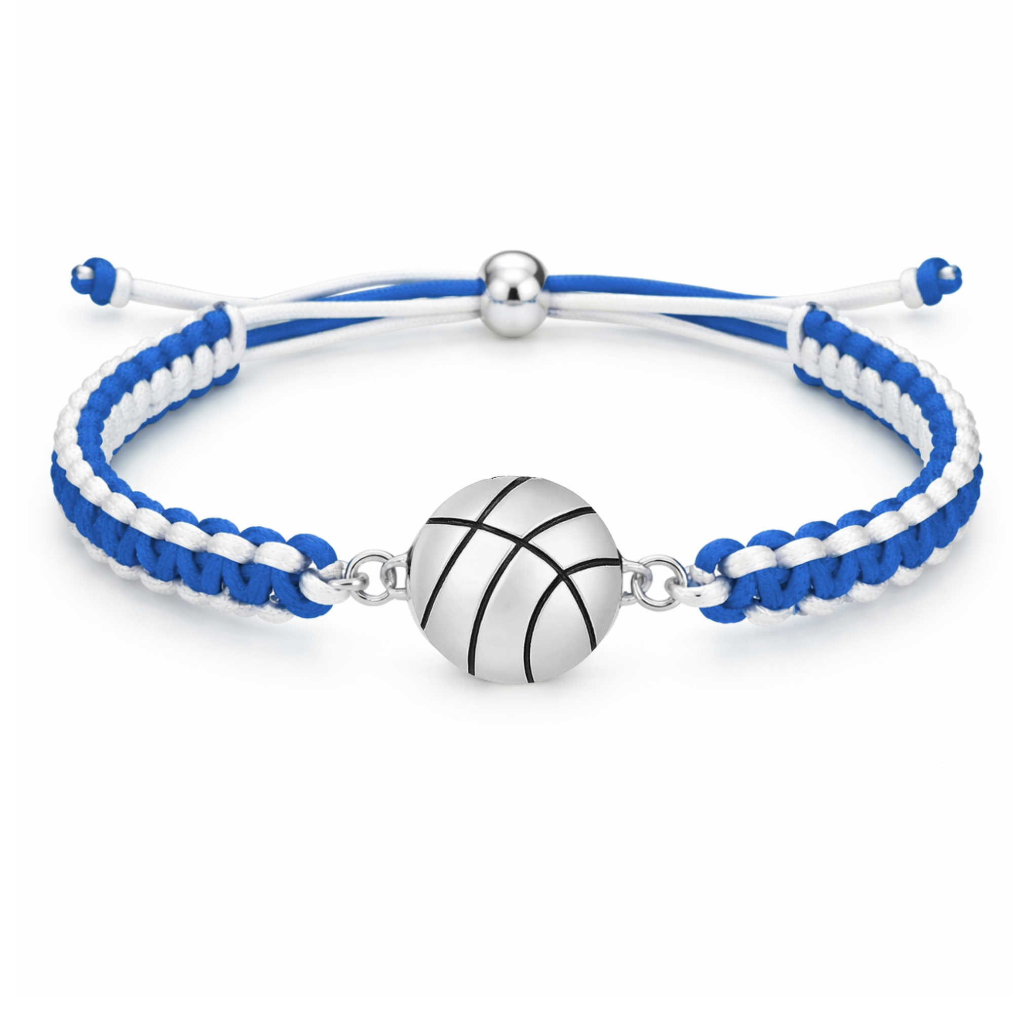 Multi Colored Silver Basketball Rope Bracelet - Pick Color