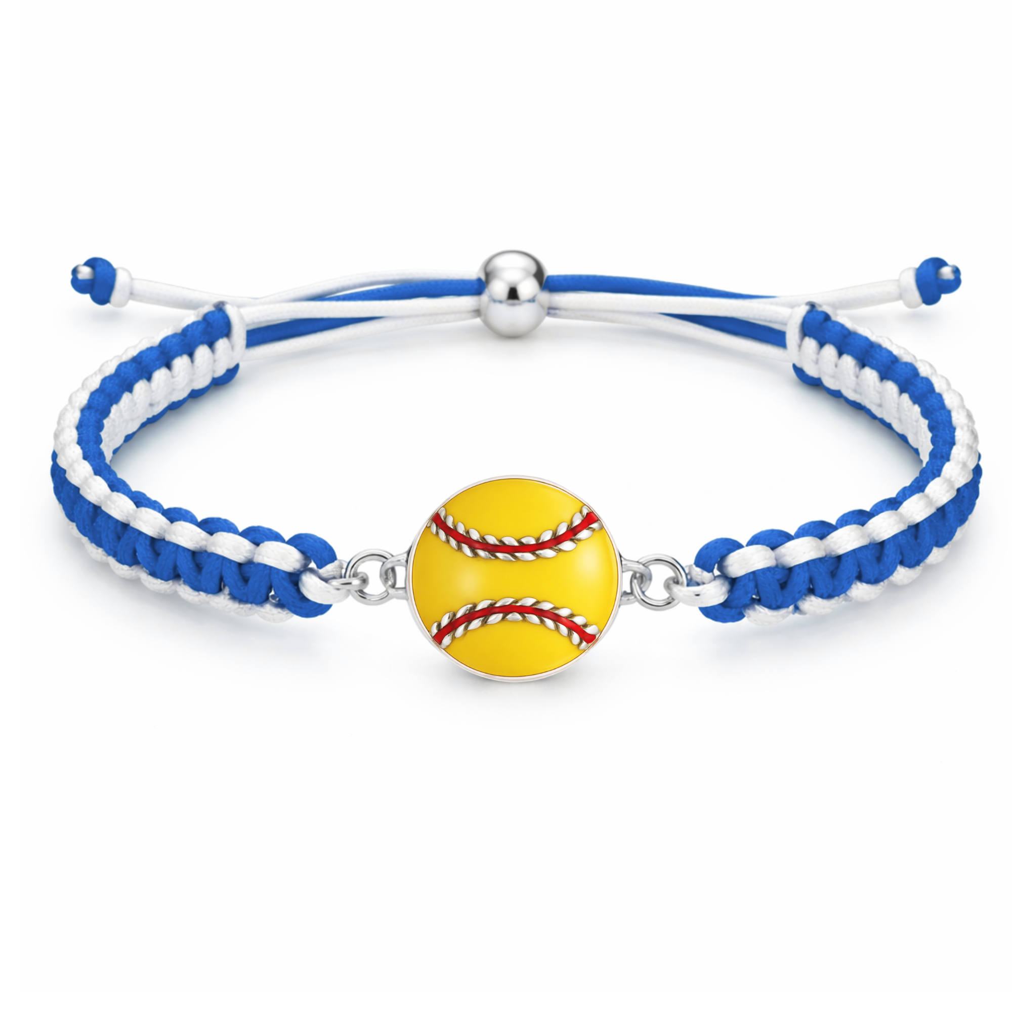 Multi Colored Yellow Softball Rope Bracelet - Pick Colors