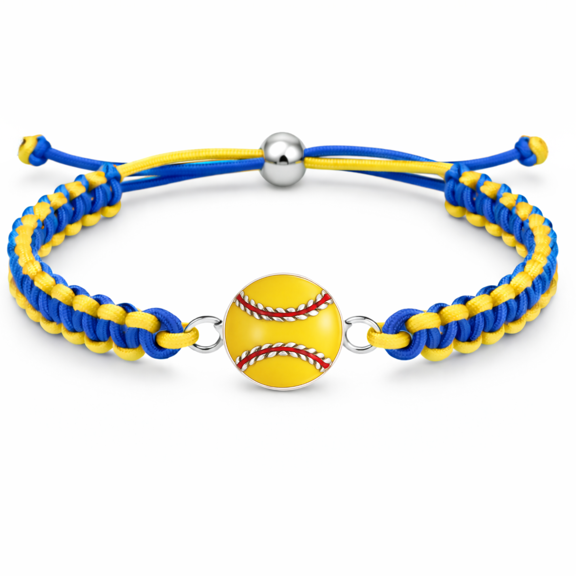 Multi Colored Softball Rope Bracelet - Pick Colors & Charms