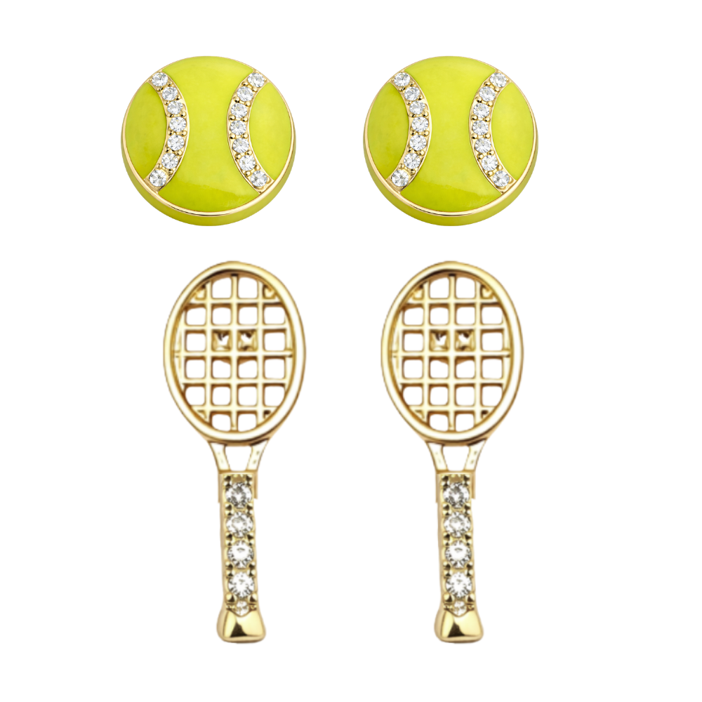 Tennis Cz 2pc Stud Earring Set
