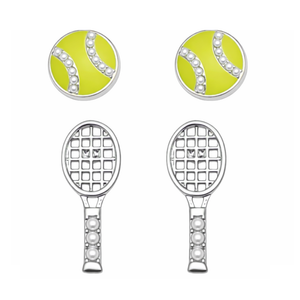 Tennis Pearl 2pc Stud Earring Set