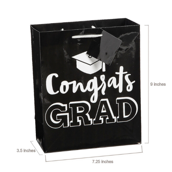 Graduation Gift Bag - Black & White