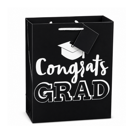 Graduation Gift Bag - Black & White