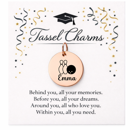 Bowling Engraved Tassel Charm