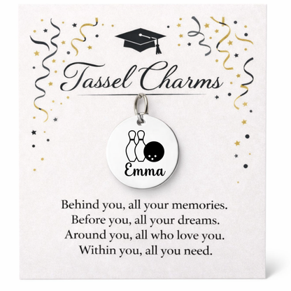 Bowling Engraved Tassel Charm