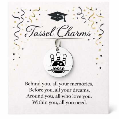 Bowling Engraved Tassel Charm