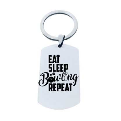 Bowling Keychain - Eat Sleep Bowl Repeat