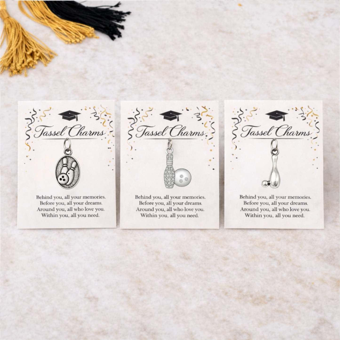 Bowling Graduation Tassel Charm