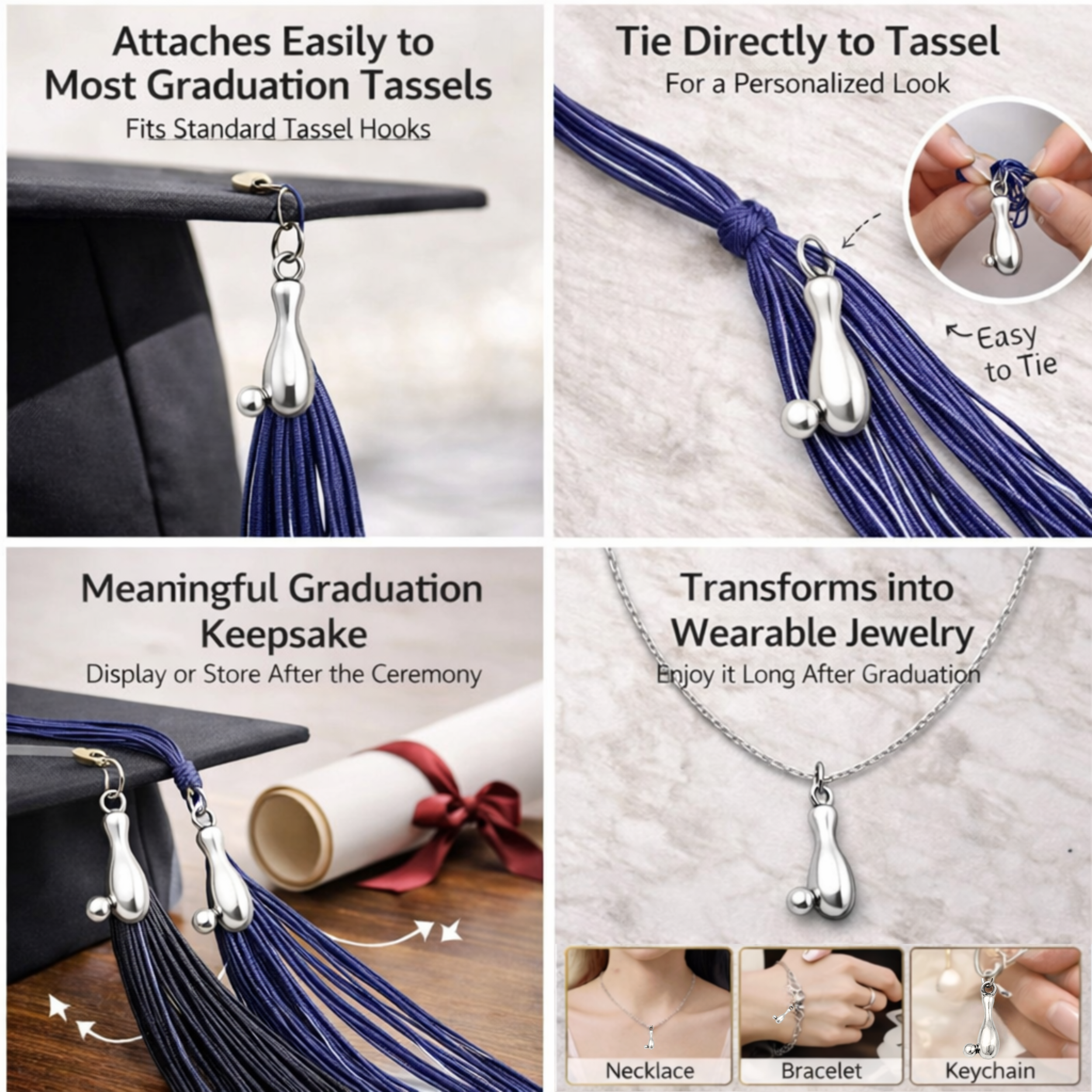 Bowling Graduation Tassel Charm