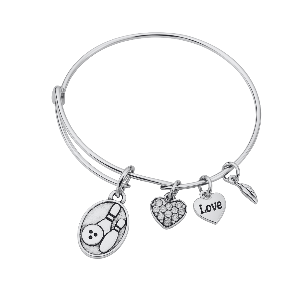 Bowling Charm Bangle Bracelet