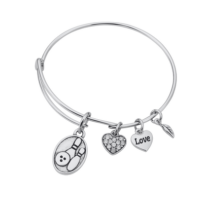 Bowling Charm Bangle Bracelet