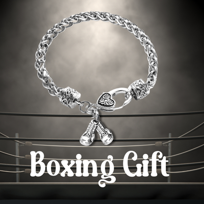 Boxing Silver Braided Bracelet