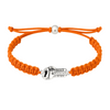 Orange rope boxing bracelet featuring silver glove charm, bold and sporty accessory for boxing fans