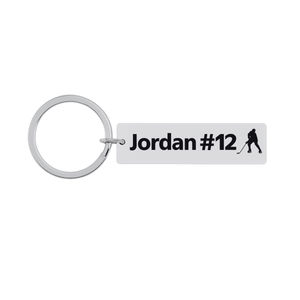 Boys Personalized Ice Hockey Bar Keychain