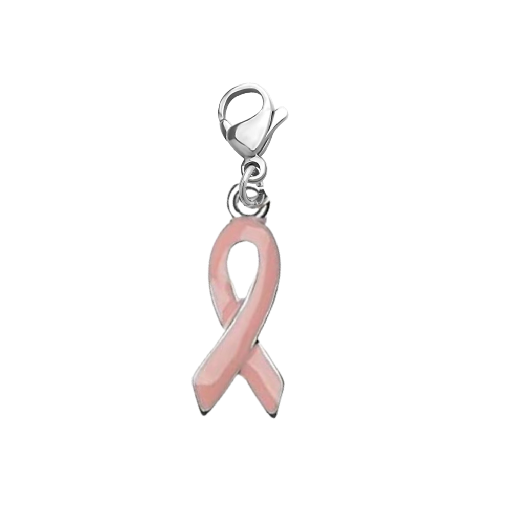 Breast Cancer Pink Ribbon Clip On Zipper Pull