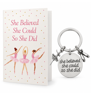 Dance Charm Keychain & Card Gift Set