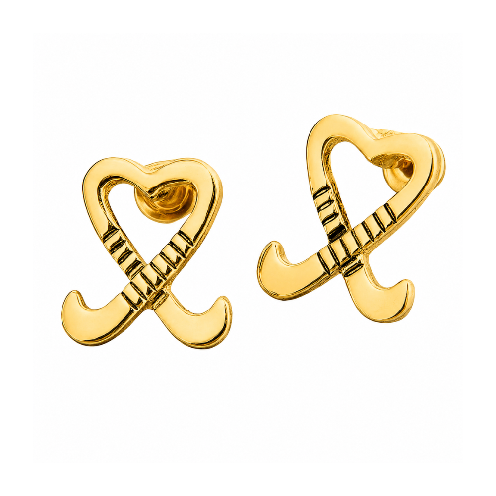 Field Hockey Heart Stick Earrings