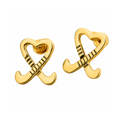 Field Hockey Heart Stick Earrings