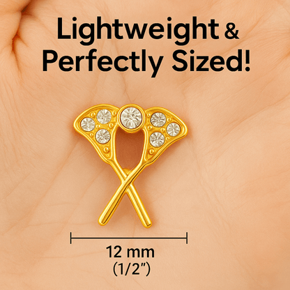 Girls Lacrosse Cz Stick Stud Earrings