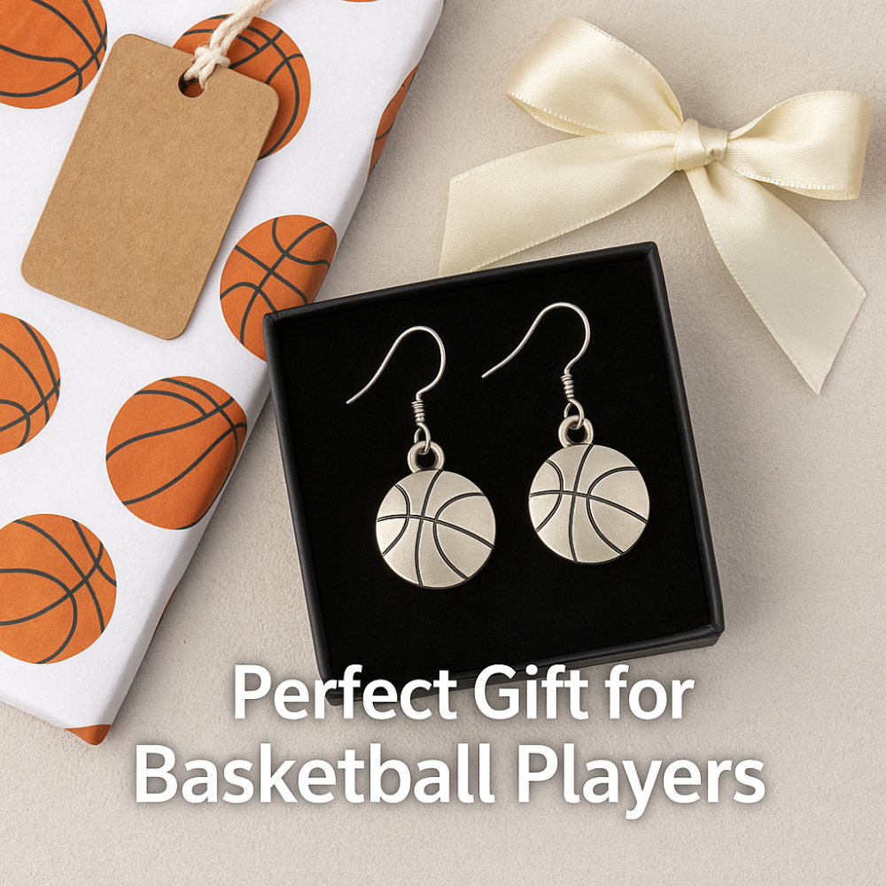 Basketball Charm Dangle Earrings