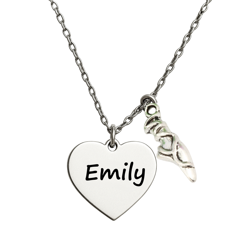 Personalized Engraved Ballet Necklace - Choose Charms