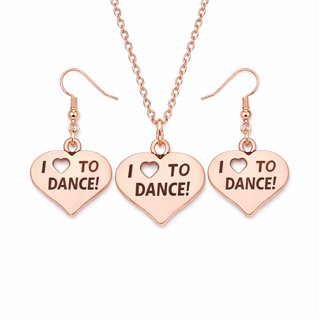 I Love to Dance Heart Jewelry Gift Set