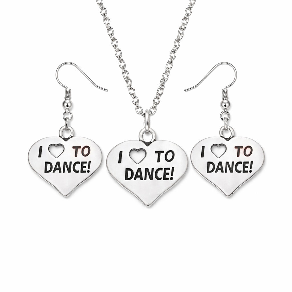 I Love to Dance Heart Jewelry Gift Set