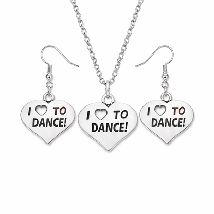 I Love to Dance Heart Jewelry Gift Set