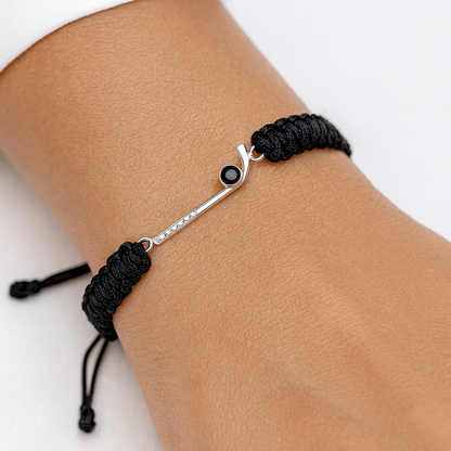 Ice Hockey CZ Connector Bracelet