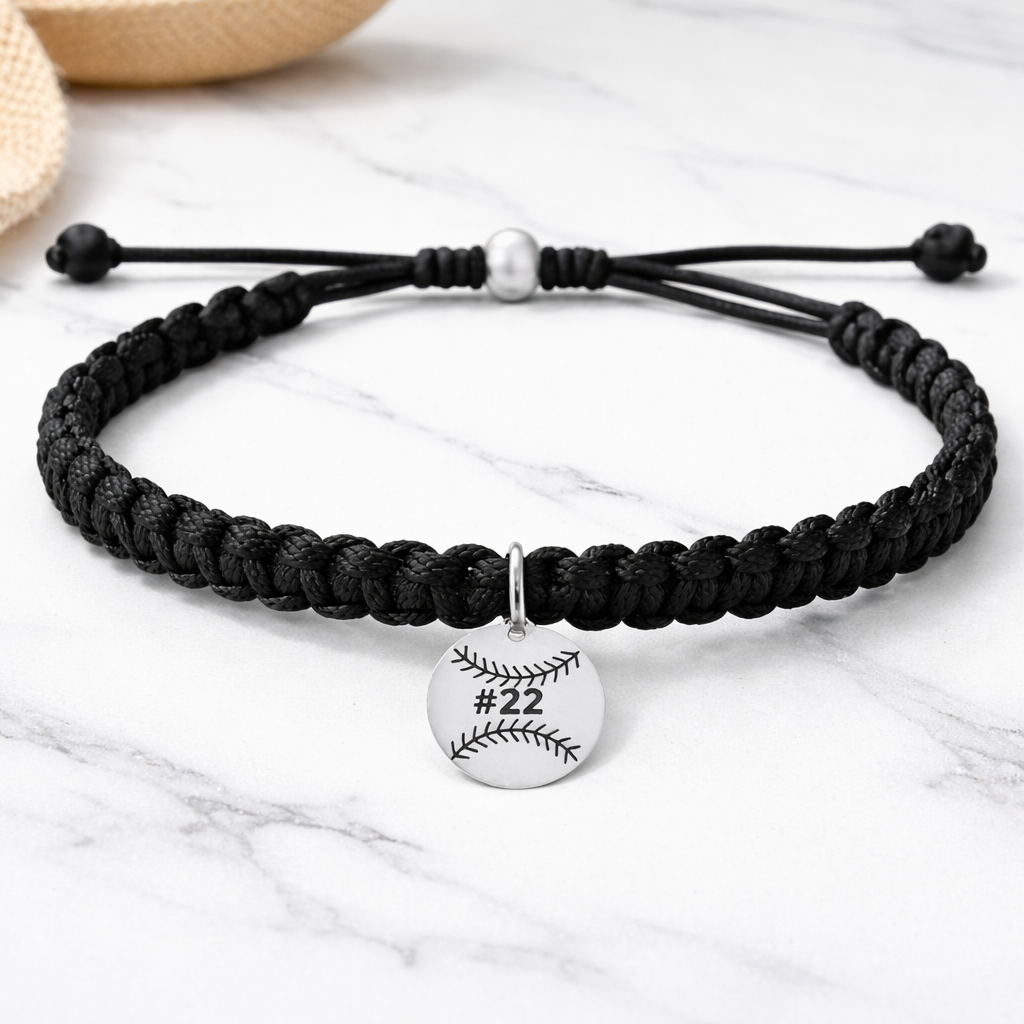 Personalized Softball Adjustable Rope Bracelet
