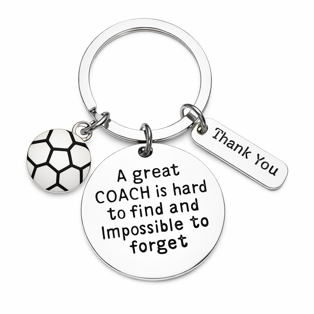 Soccer Coach Keychain, Great Coach is Hard to Find