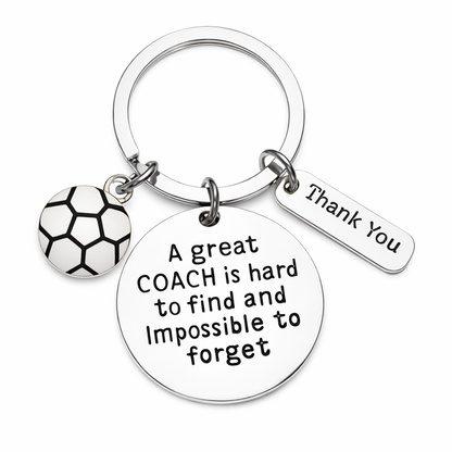 Soccer Coach Keychain, Great Coach is Hard to Find