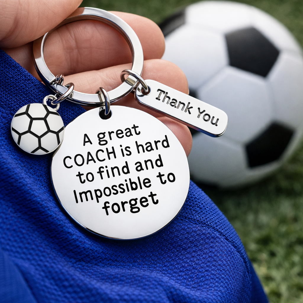 Soccer Coach Keychain, Great Coach is Hard to Find