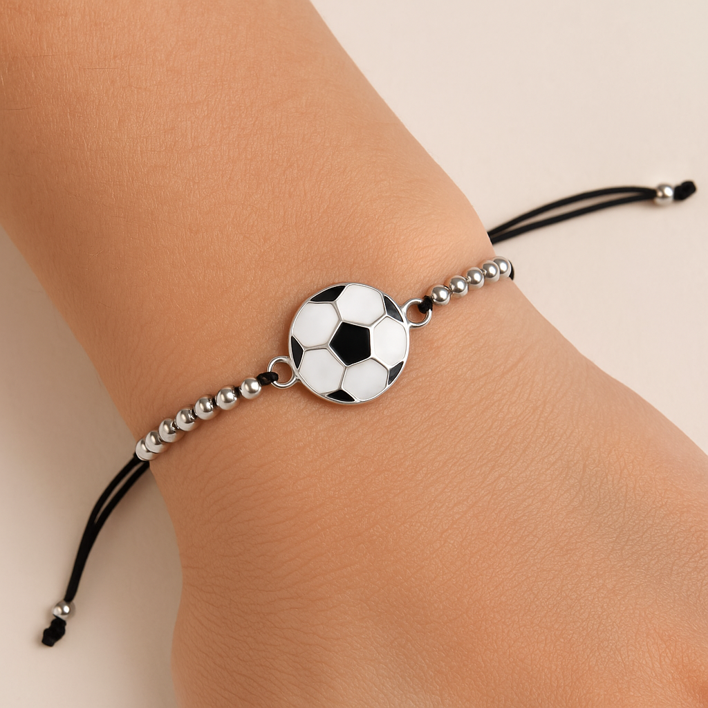 Soccer Beaded Charm Adjustable Bracelet - Pick Charm