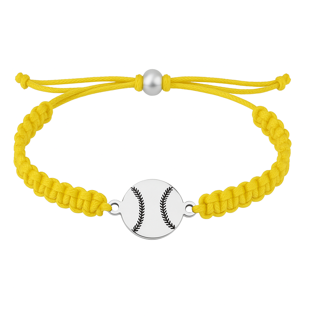 Baseball Stainless Steel Rope Bracelet - Pick Color