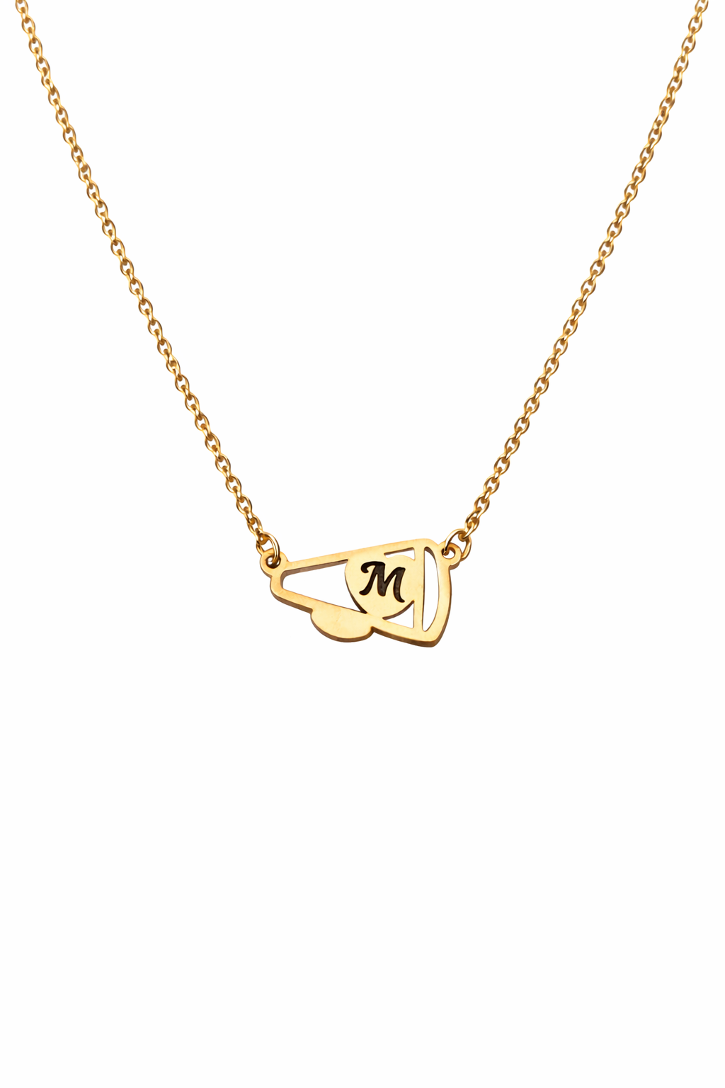 Personalized Cheer Heart Megaphone Necklace