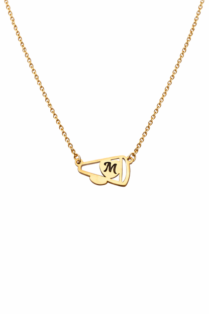 Personalized Cheer Heart Megaphone Necklace