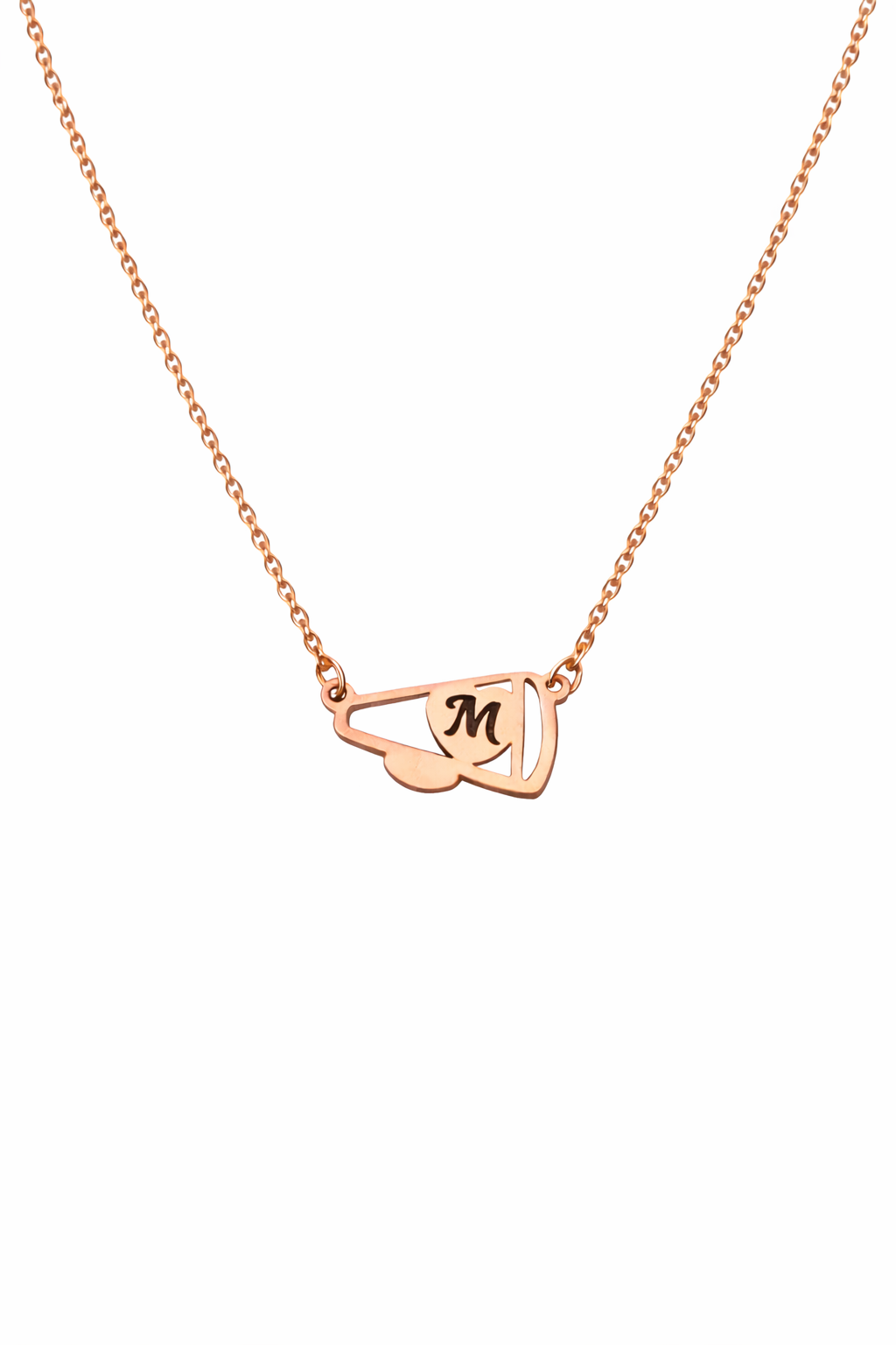 Personalized Cheer Heart Megaphone Necklace