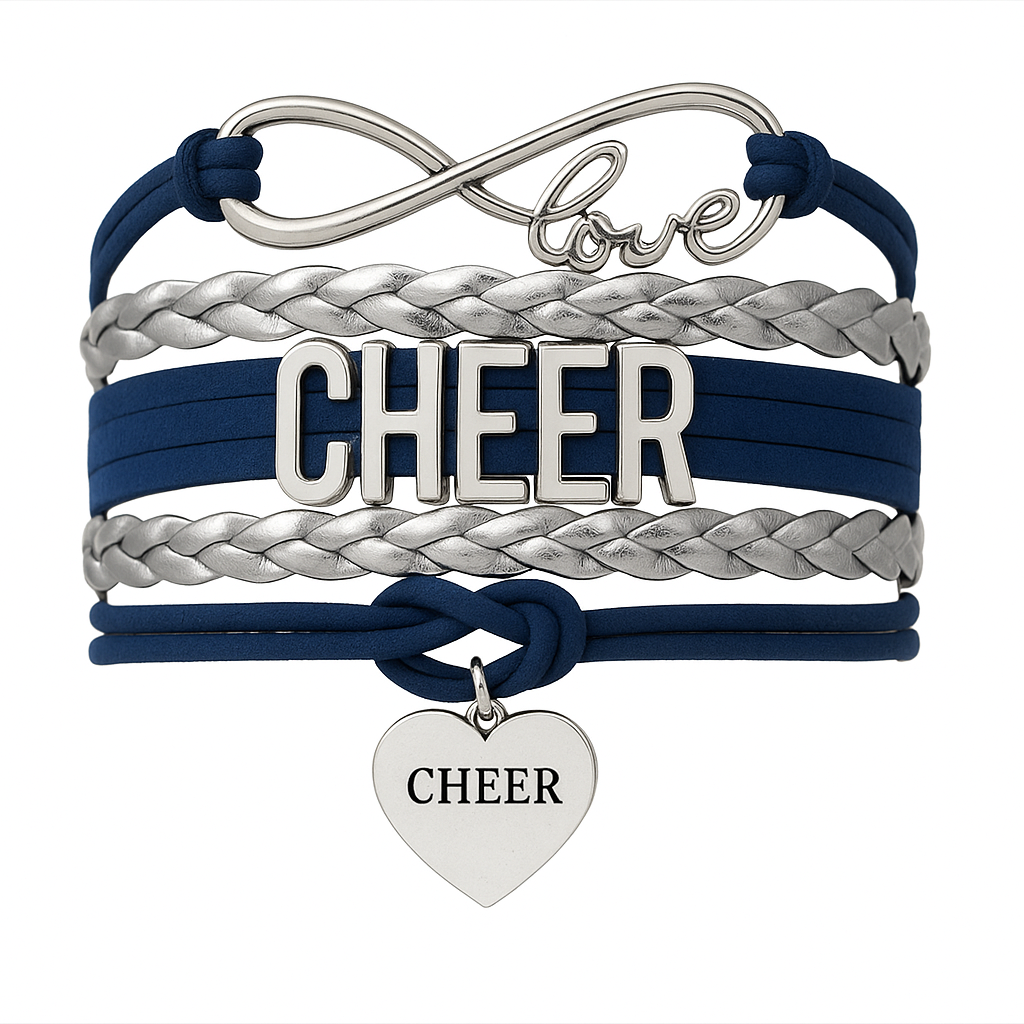 Cheer Infinity Heart Bracelet - Pick Team Colors