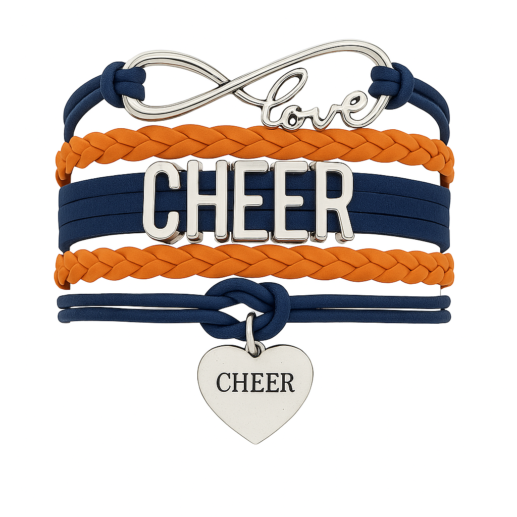 Cheer Infinity Heart Bracelet - Pick Team Colors