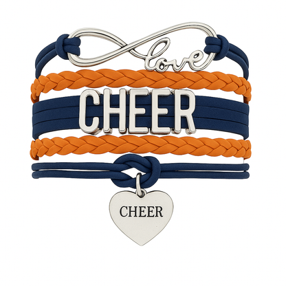 Cheer Infinity Heart Bracelet - Pick Team Colors