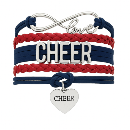 Cheer Infinity Heart Bracelet - Pick Team Colors