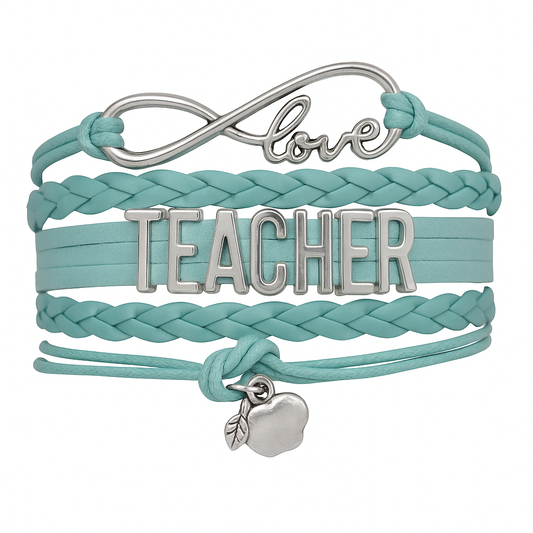 Teacher Infinity Bracelet - Teal